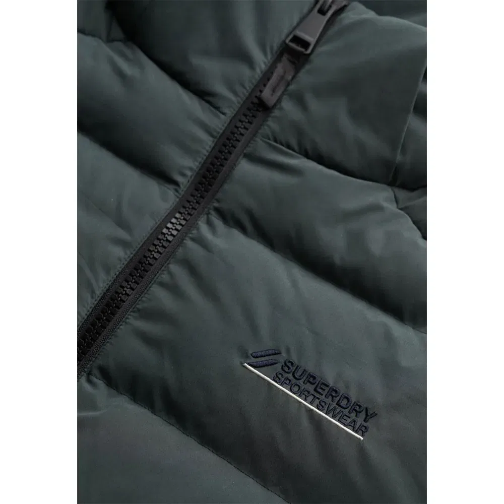 Мужская куртка-пуховик из микрофибры с капюшоном Superdry, Green — фото 3