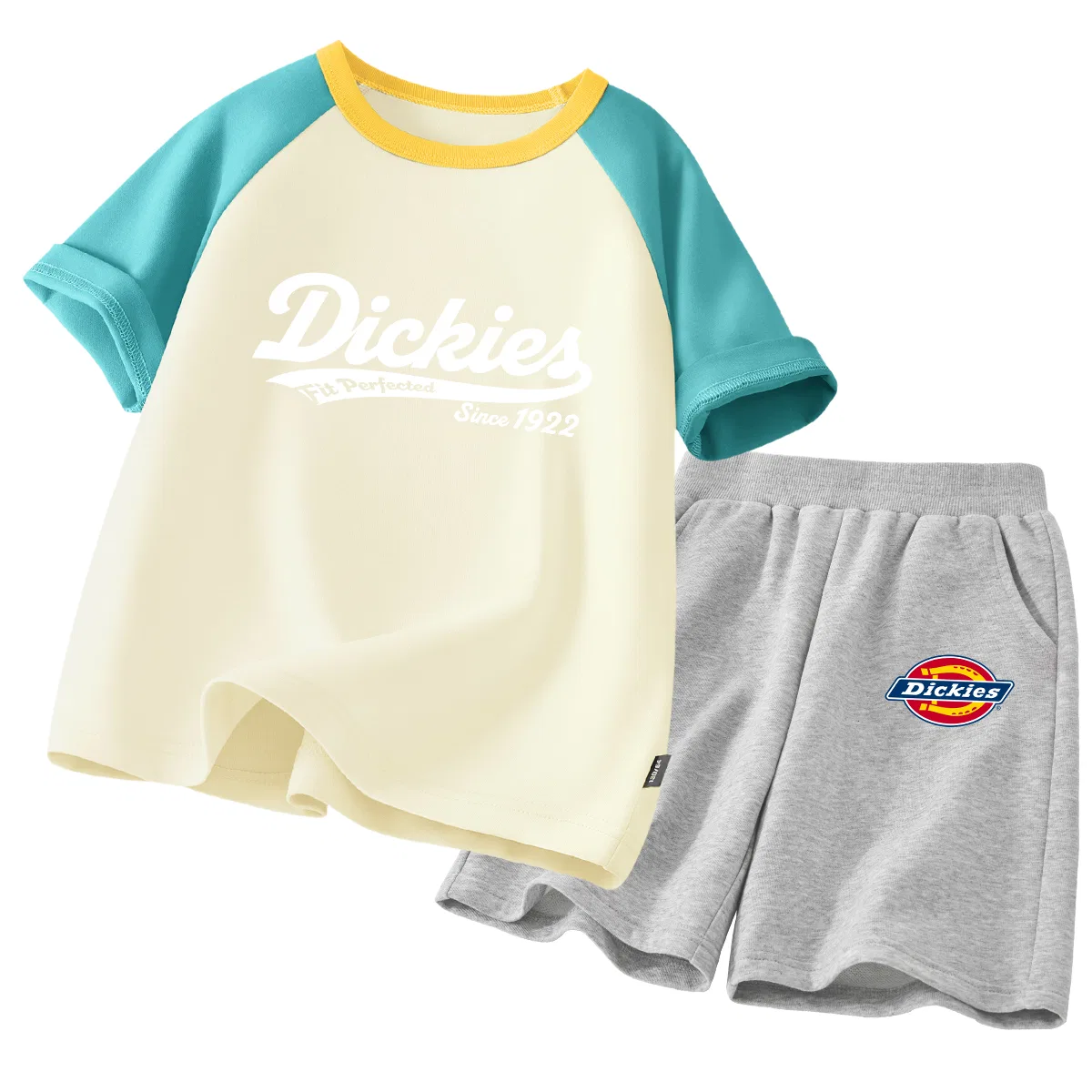 Детский спортивный комплект с круглым вырезом Ribbon Cream Green+Standard K Gray Dickies