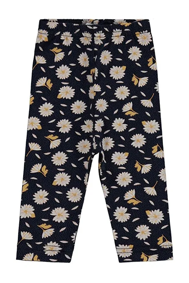 Детские леггинсы для девочек с принтом Daisy Civil Baby, Navy Blue