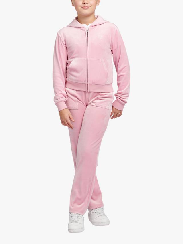 Детская велюровая худи с молнией в тон Juicy Couture, Pink Nectar — фото 2