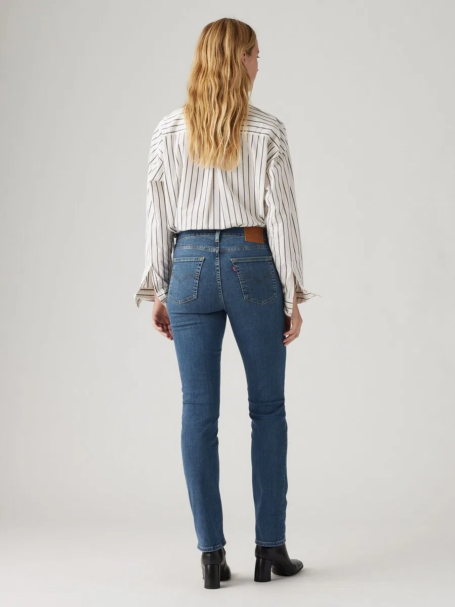 Джинсы LEVI'S Slim fit '724 High Rise Straight' темно-синего цвета — фото 3