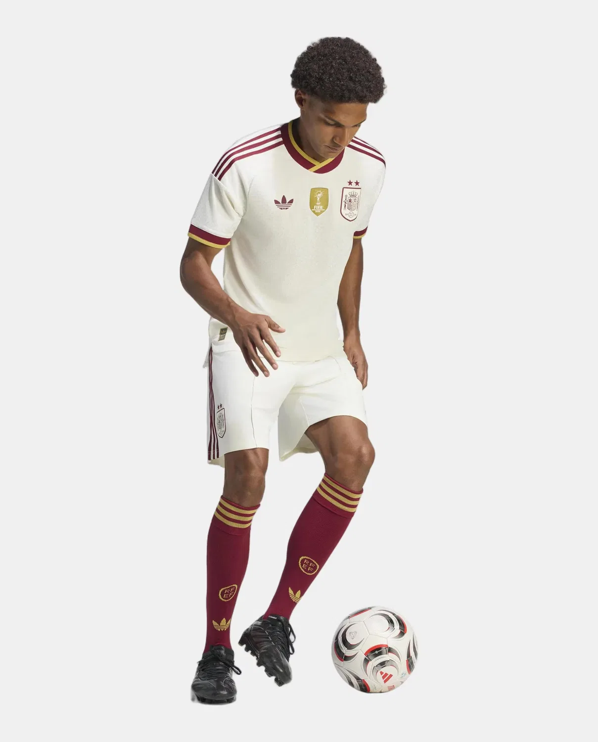 Мужская футболка, 2ª Equipación Authentic España 2 Estrellas, adidas, белый красный — фото 3