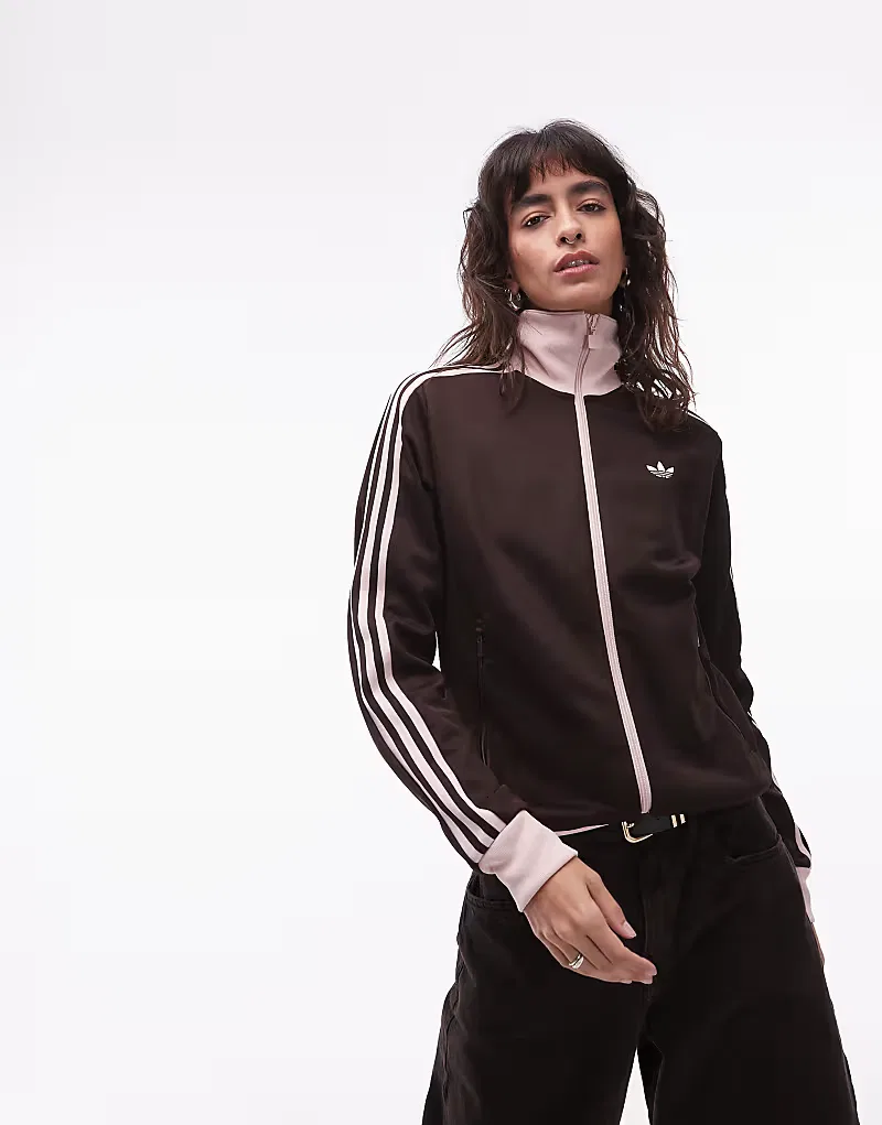 Классическая спортивная куртка Adidas Originals коричневого и, розовый