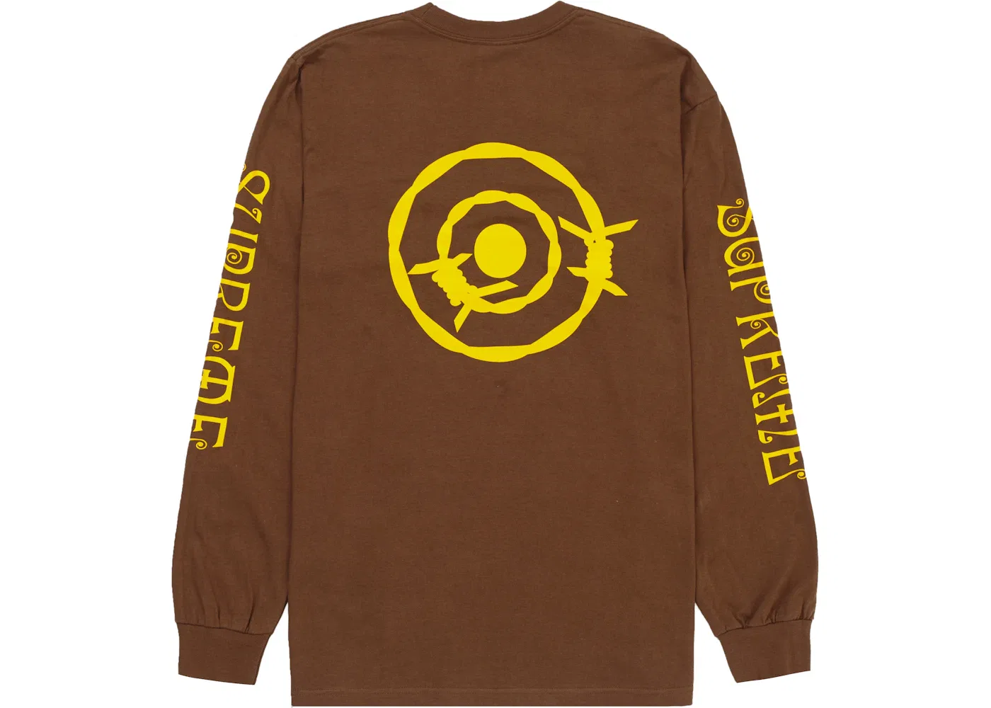 Мужская футболка с длинным рукавом с карманом Supreme L/S Pocket Tee, Brown — фото 2