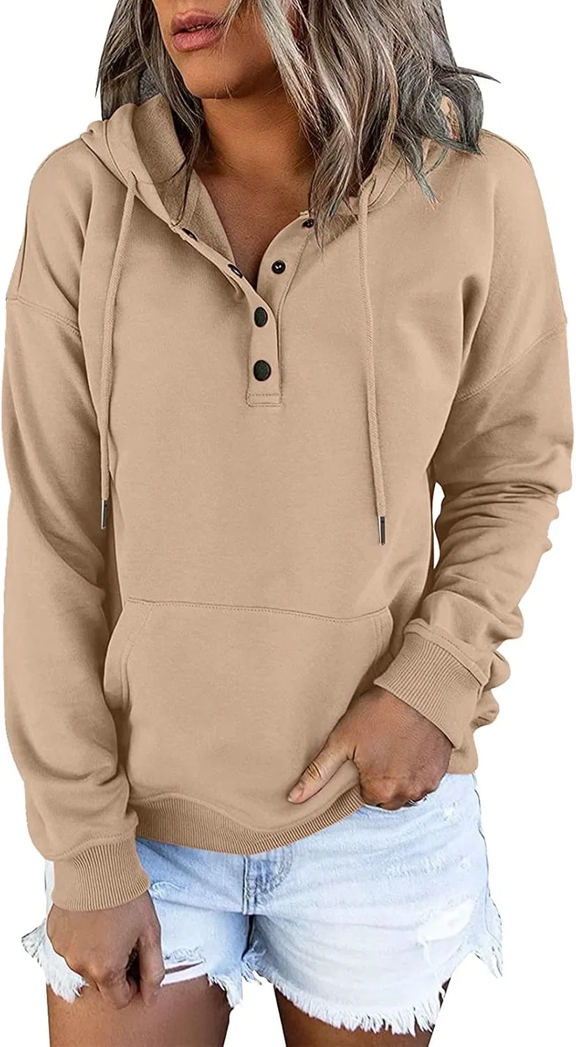 Женское худи с воротником и кенгуру-карманом, 1c-khaki