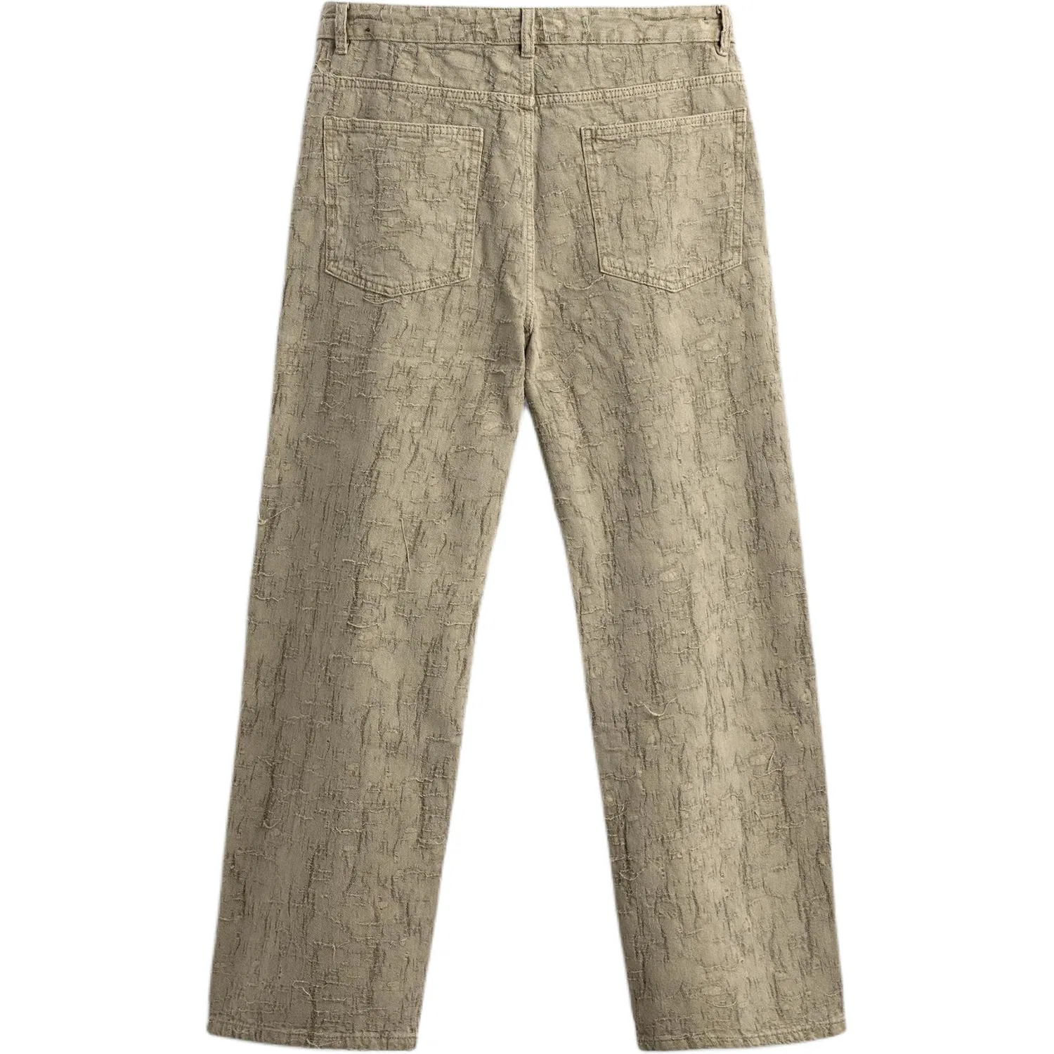Мужские брюки свободного прямого кроя Khaki ZARA, Хаки — фото 3