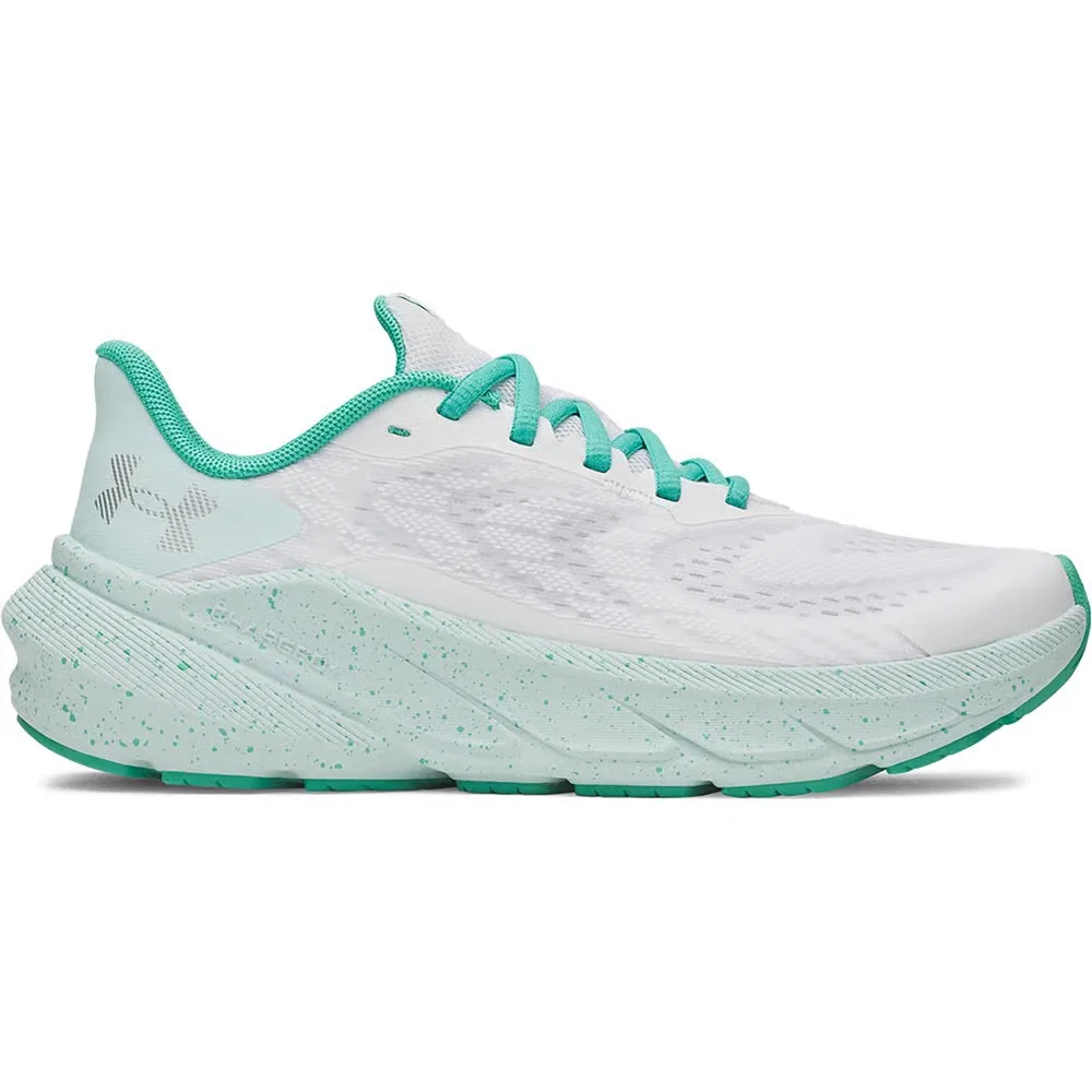 Детские беговые кроссовки Charged+ Turbulence 3 Under Armour, White/Mint/Silver — фото 2