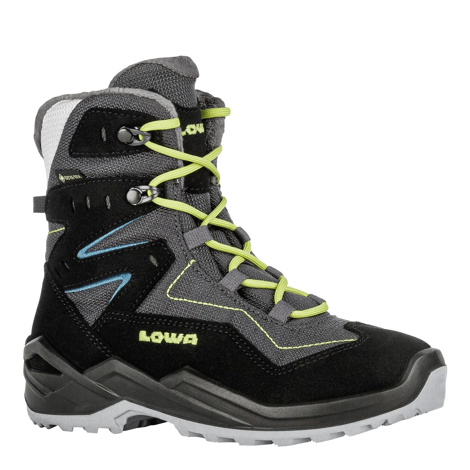 Детские ботинки для мальчиков с мембраной Linen Gtx LOWA, Black — фото 4