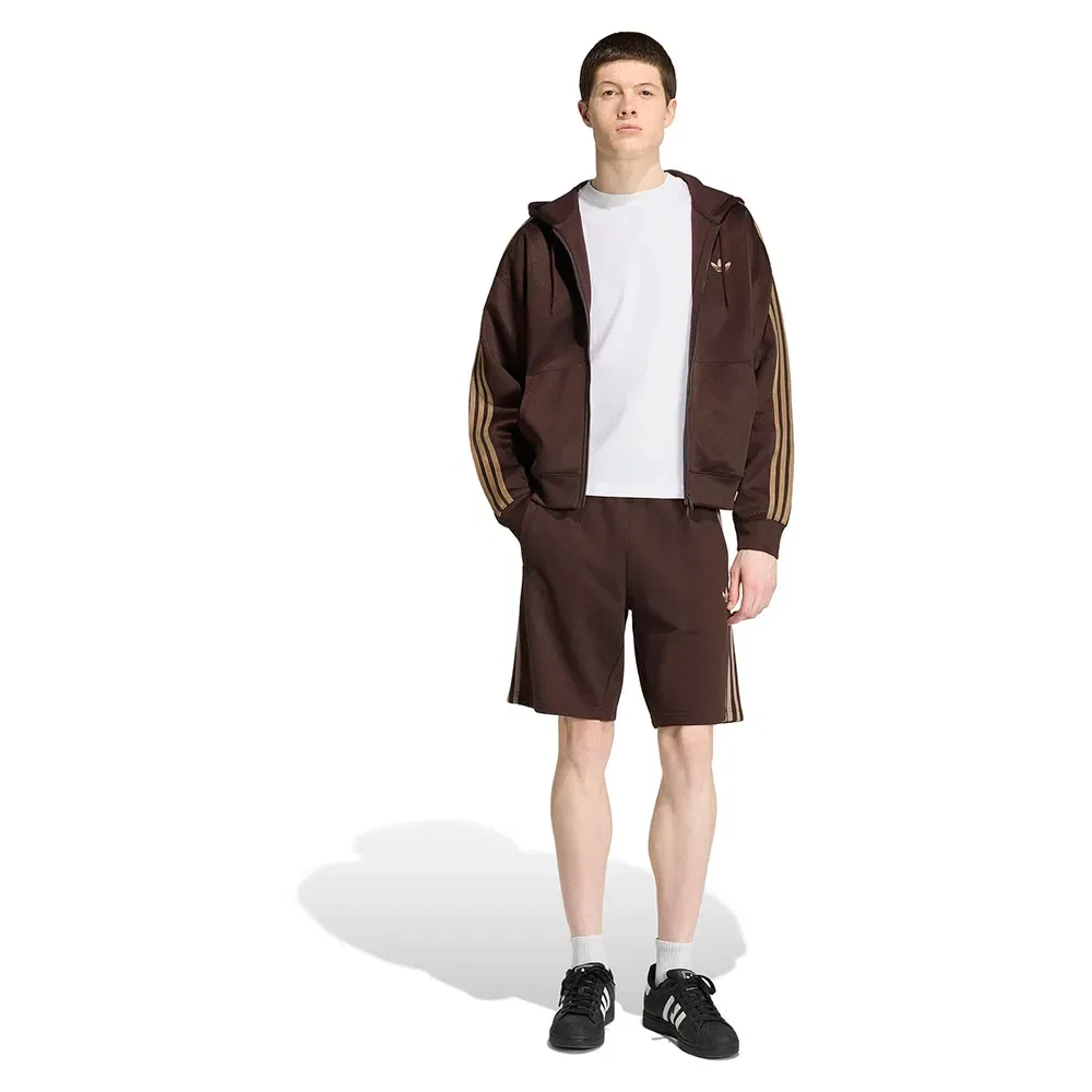 Худи оверсайз на молнии Adicolor Spacer Adidas Originals, коричневый — фото 4