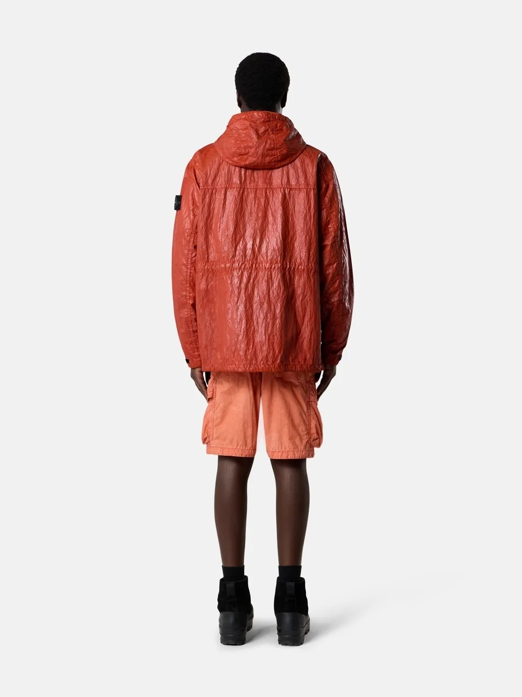 Мужская куртка с капюшоном Stone Island With Multiple Pockets, жжёно-оранжевый — фото 4