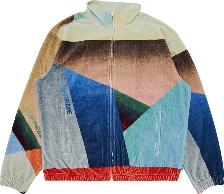 

Куртка Supreme Geo Velour Track Jacket Multicolor, разноцветный, Серый, Куртка Supreme Geo Velour Track Jacket Multicolor, разноцветный
