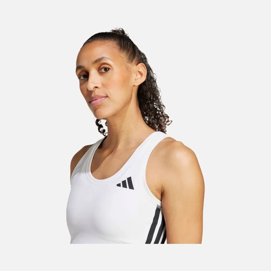 Женский топ-майка без рукавов Train Essentials 3-Stripes Crop Tank adidas, Белый — фото 4