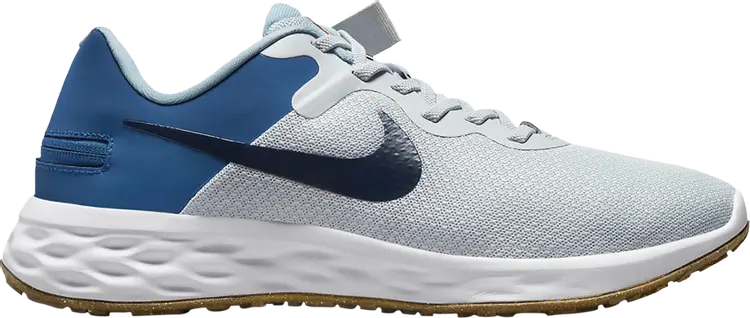 

Кроссовки Nike Revolution 6 FlyEase Next Nature 'Pure Platinum Dark Marina Blue', синий