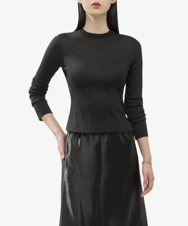 Свитер из кашемира, шерсти и шелка, 766929 Saint Laurent, черный