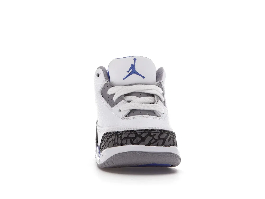 Детские кроссовки Lifestyle с перфорированным верхом Jordan 3 Retro, White/Black-Cement Grey-Racer Blue — фото 2