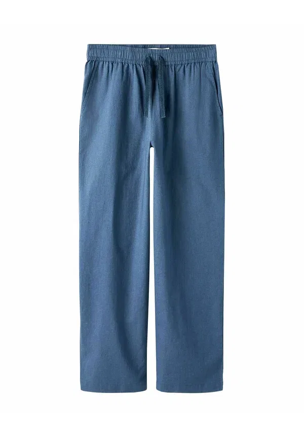 Брюки из хлопка и льна Straight leg Name It, Vintage Indigo, индиго