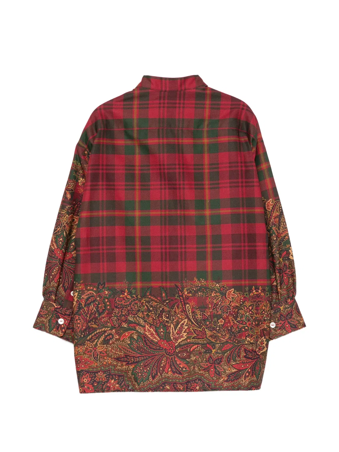 Клетчатая рубашка с принтом пейсли Etro Kids, красный — фото 2