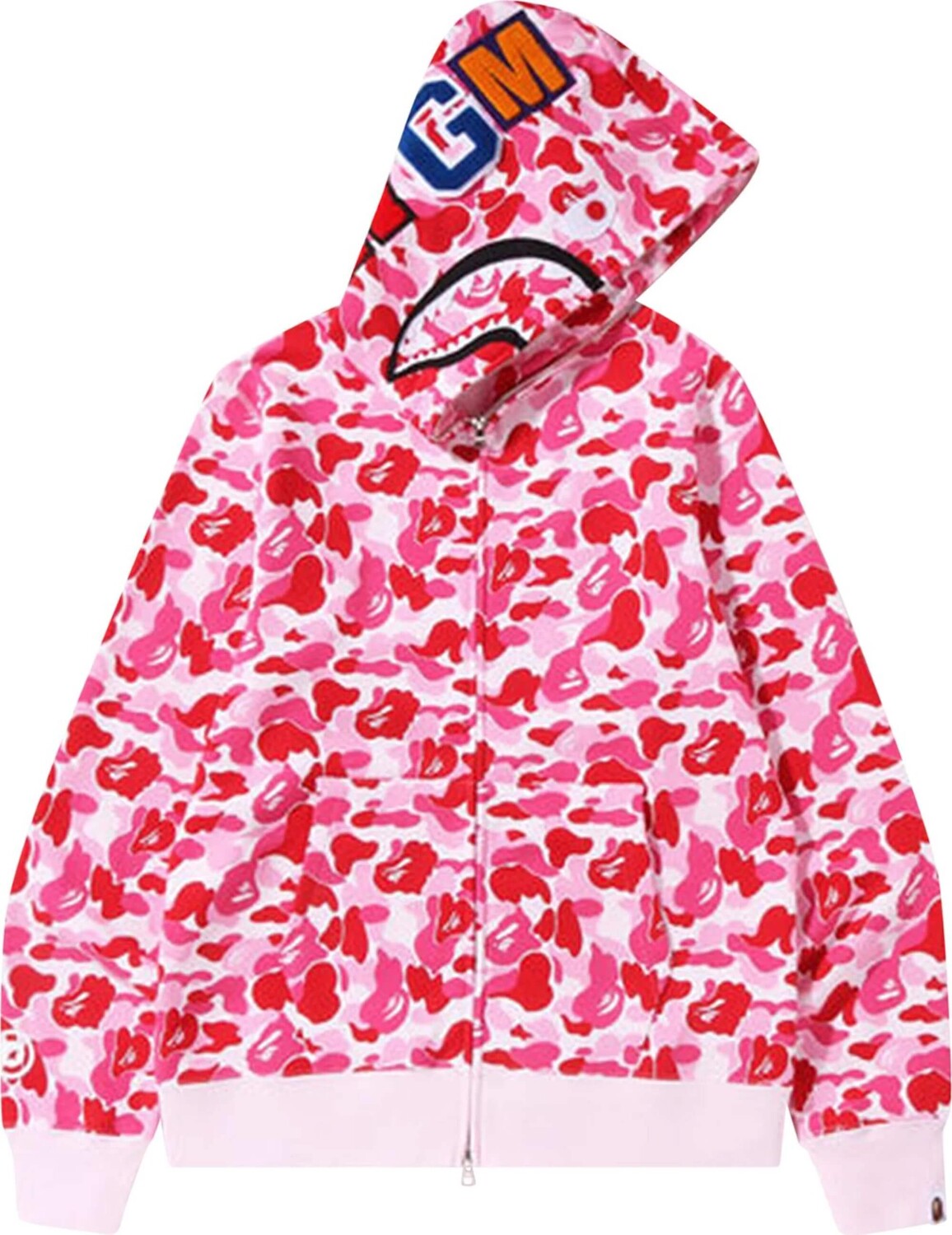 

Толстовка Bape ABC Camo Shark Full Zip, розовый