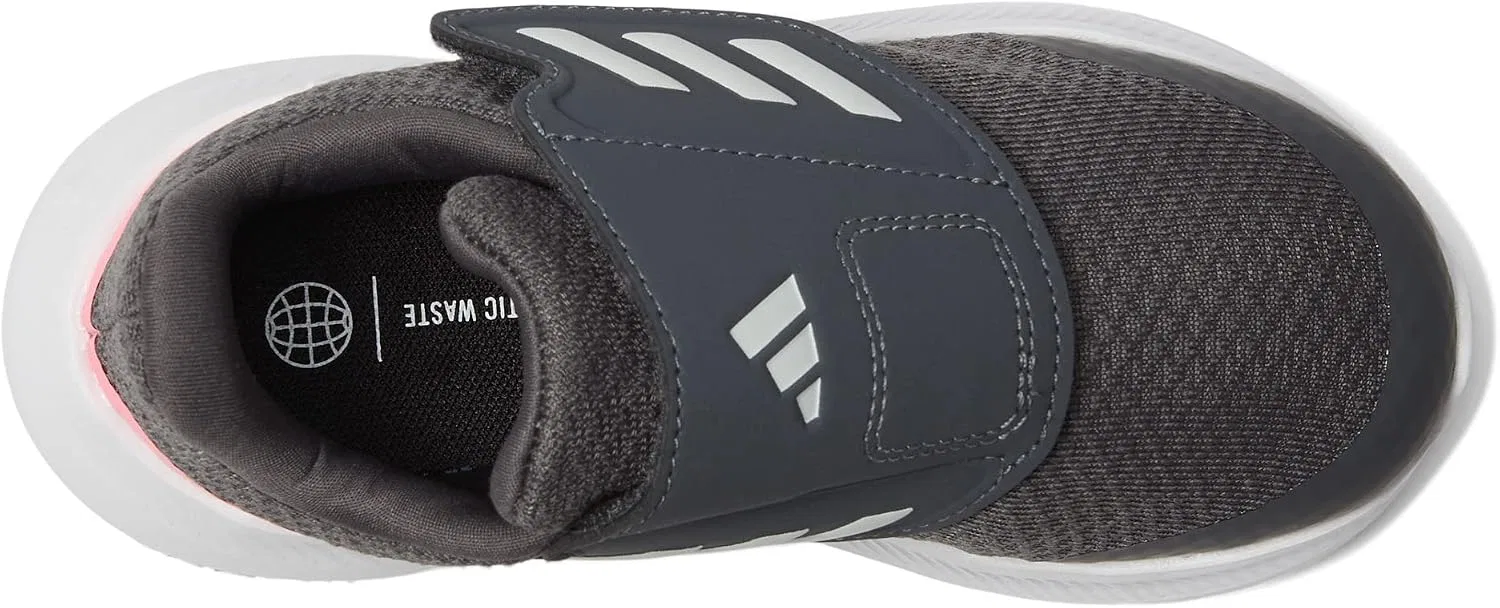Детские кроссовки для девочек с липучками Runfalcon 3.0 adidas, Grey/Crystal White/Beam Pink — фото 3