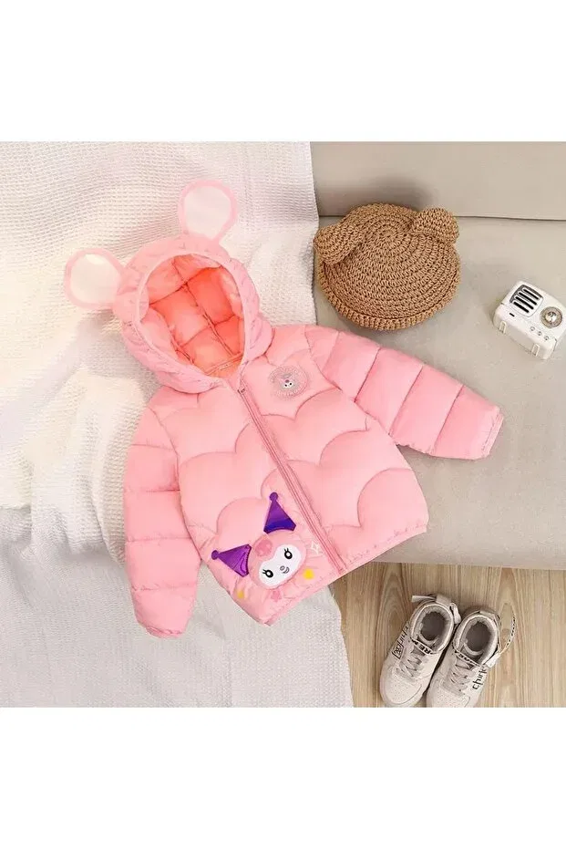Детское зимнее пальто для девочек с принтом Kuromi Lighted Puffer Jacket Melisam.Msg, Pink