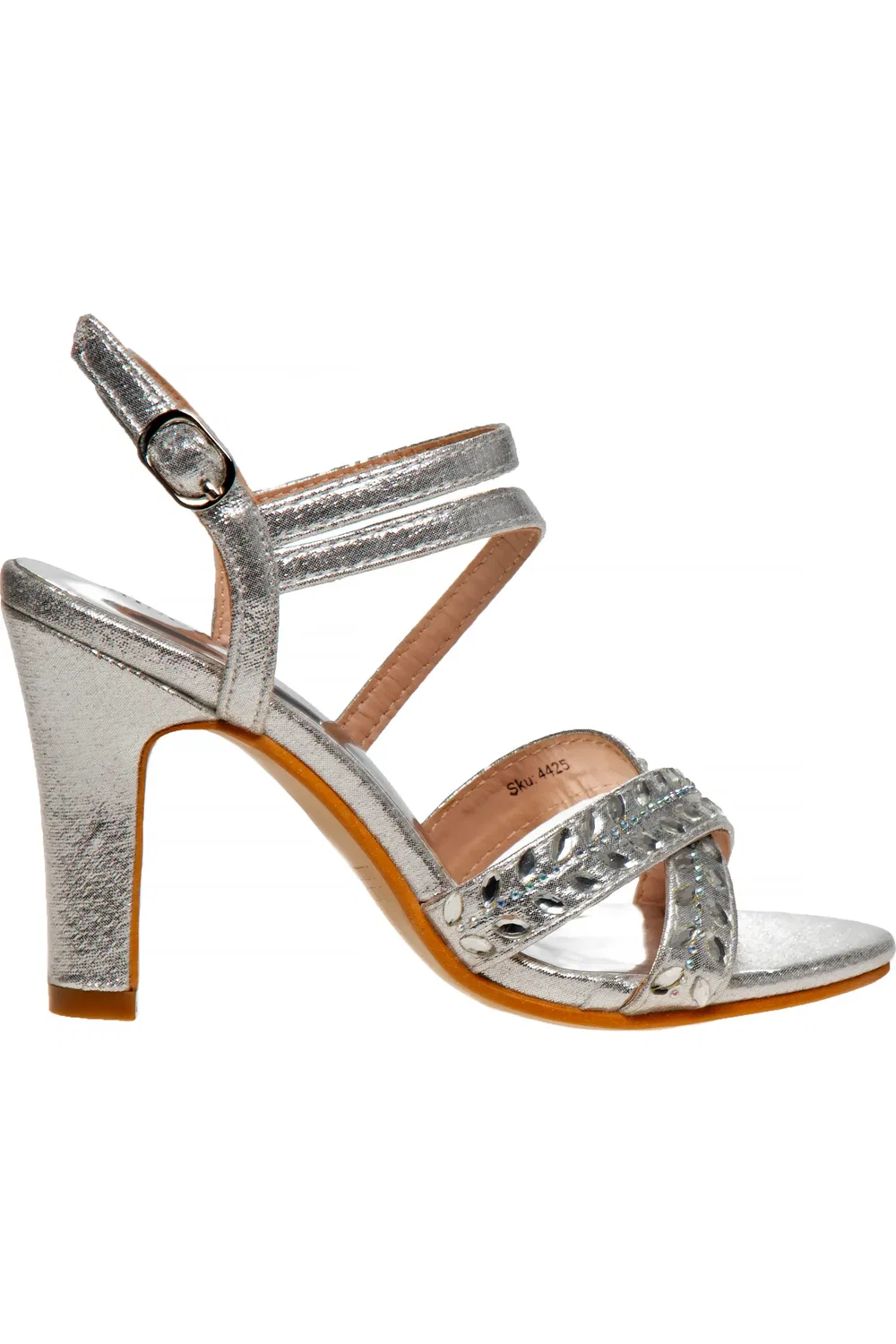 Детские босоножки на каблуке с пайетками Badgley Mischka, Silver — фото 2