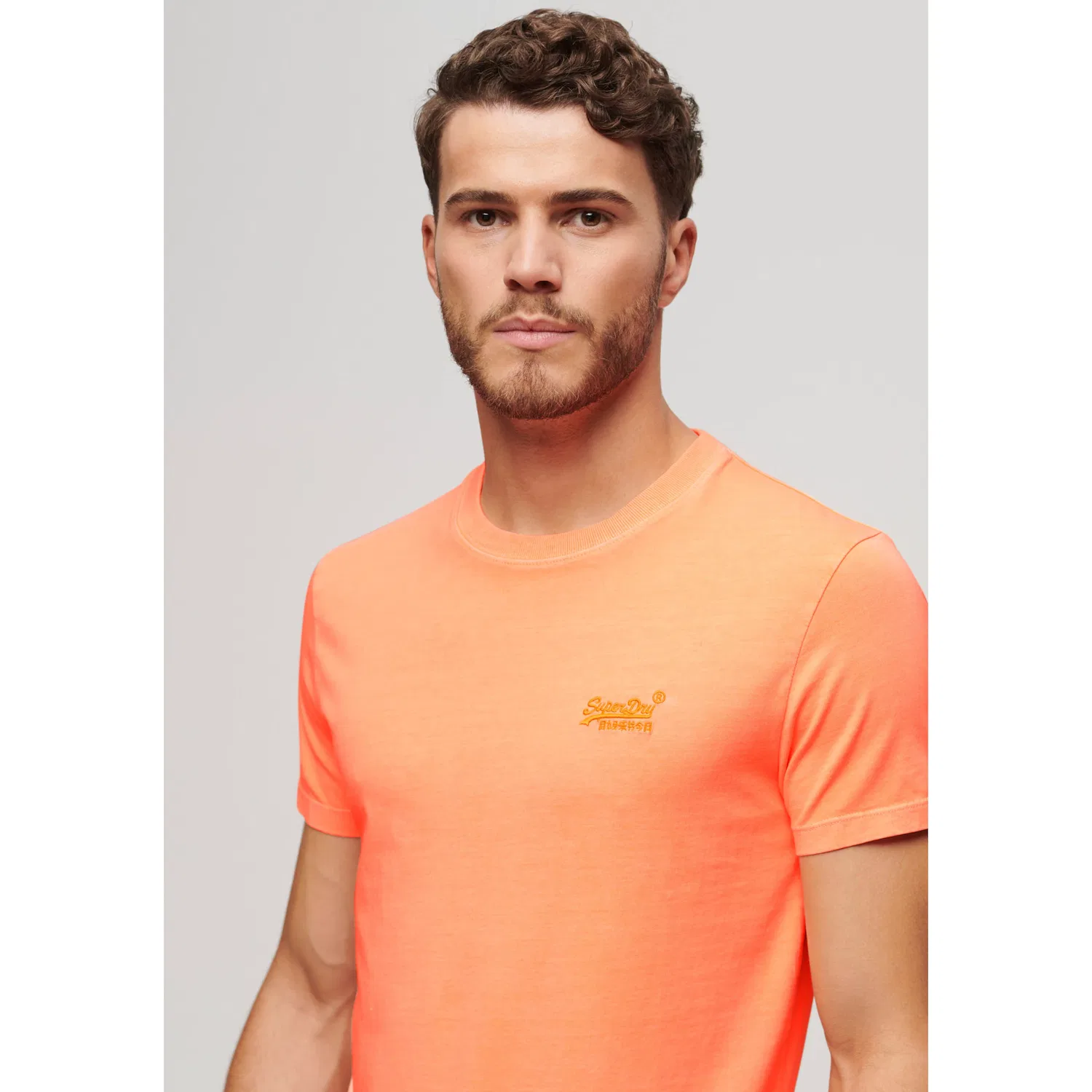 Детская хлопковая футболка с круглым вырезом Superdry, Orange — фото 2