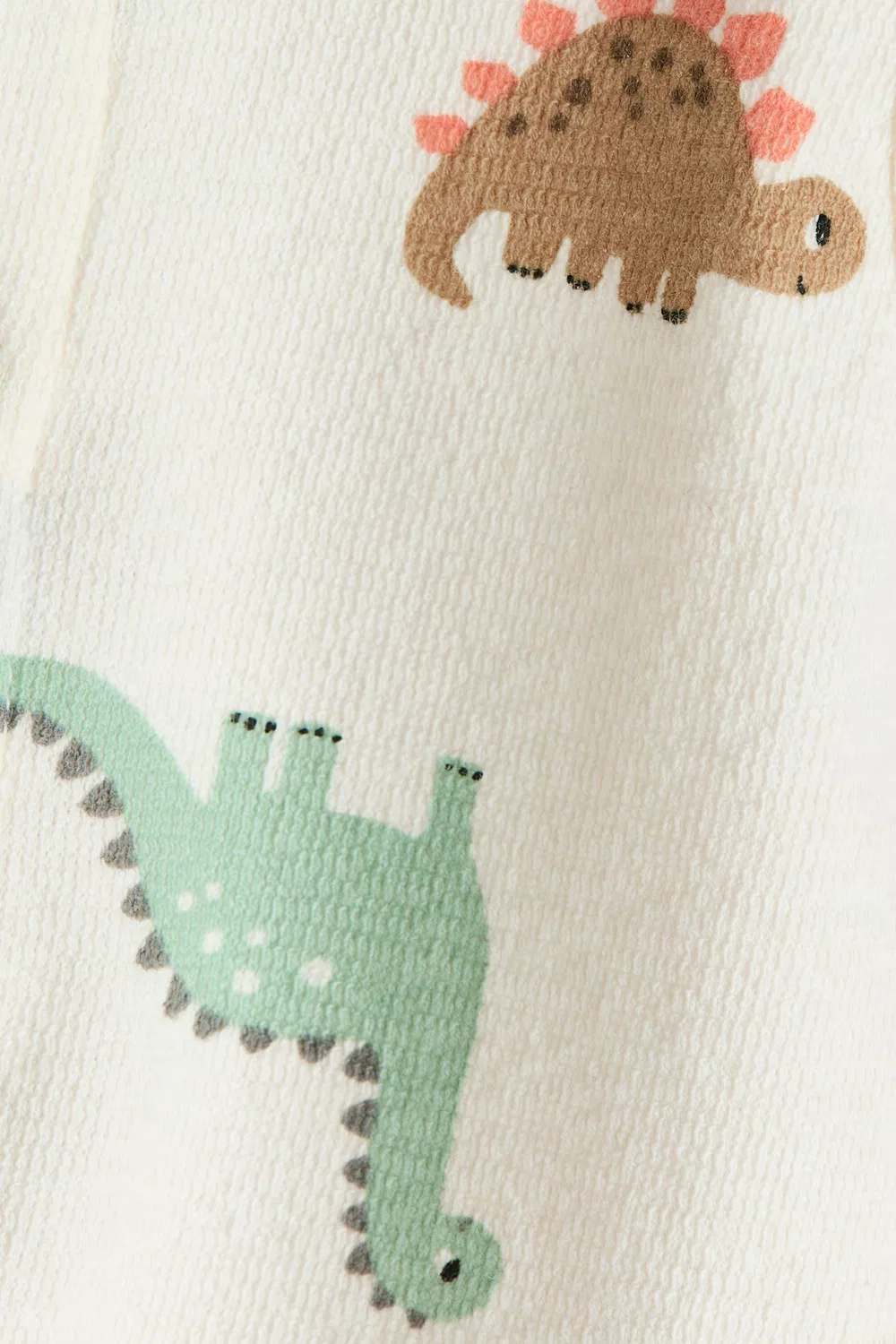 Хлопковый махровый комбинезон H&M, Cremefarben/Dinosaurier — фото 2