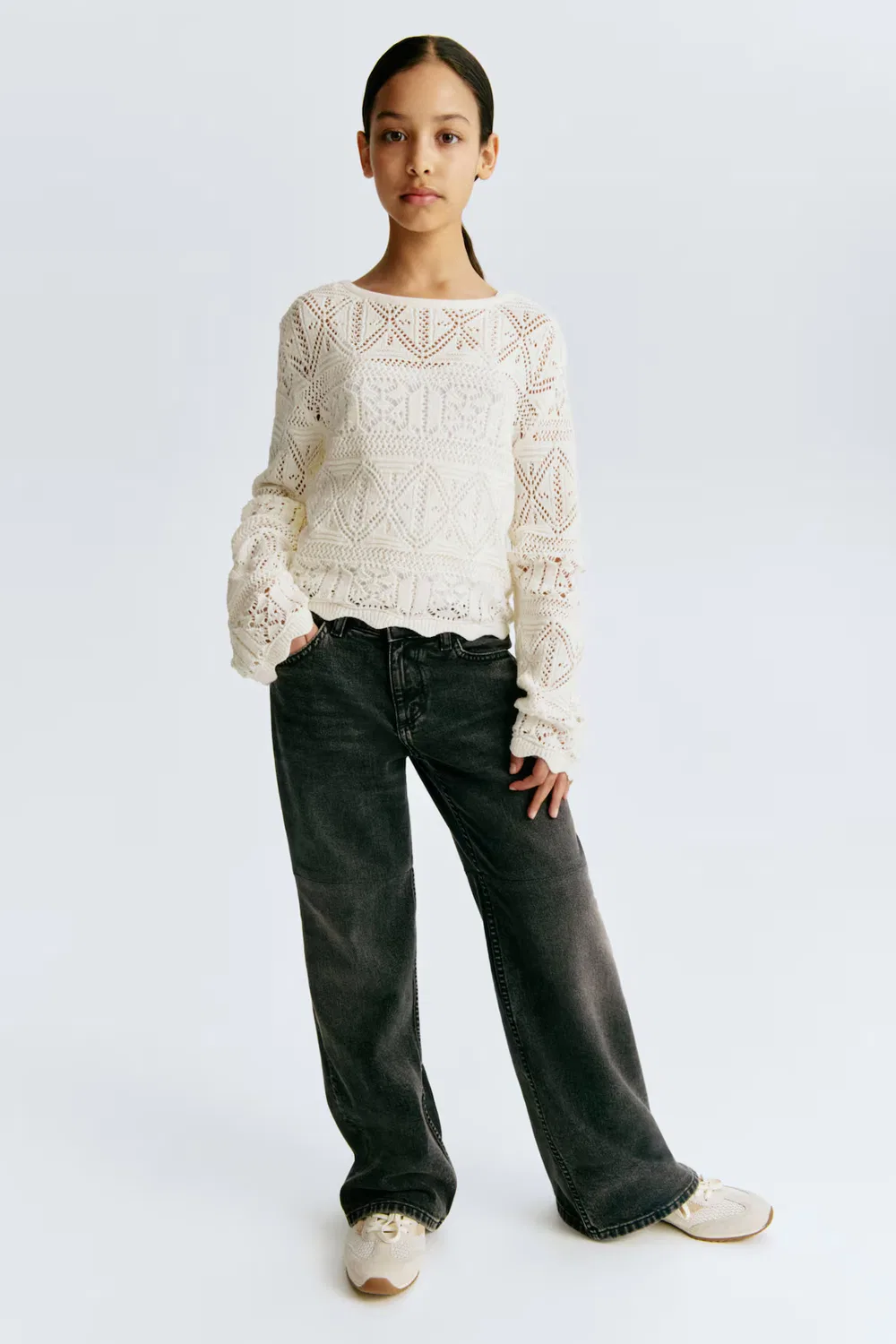 Свободные джинсы-клеш H&M, Dunkles Denimgrau