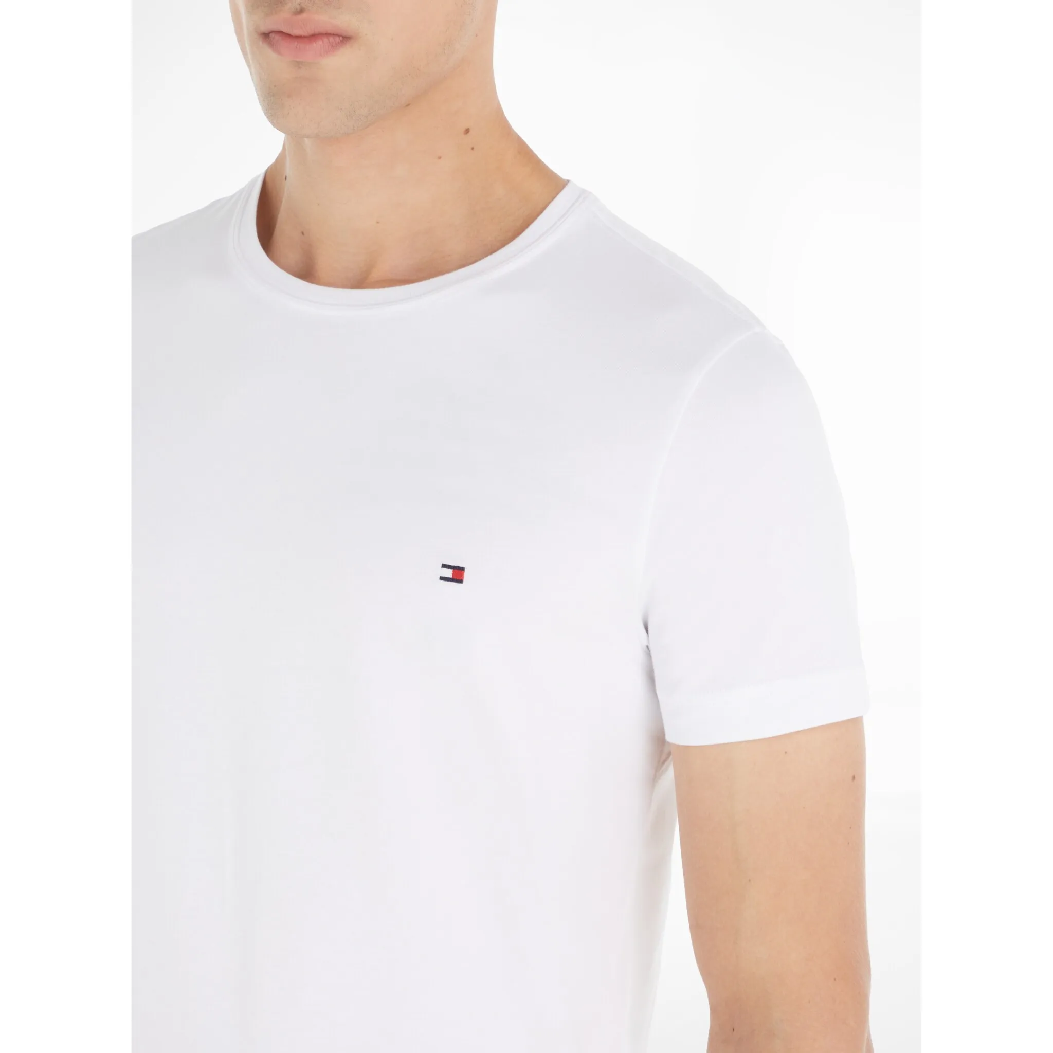 Футболка Tommy Hilfiger "CORE STRETCH SLIM C-NECK TEE", белый — фото 3