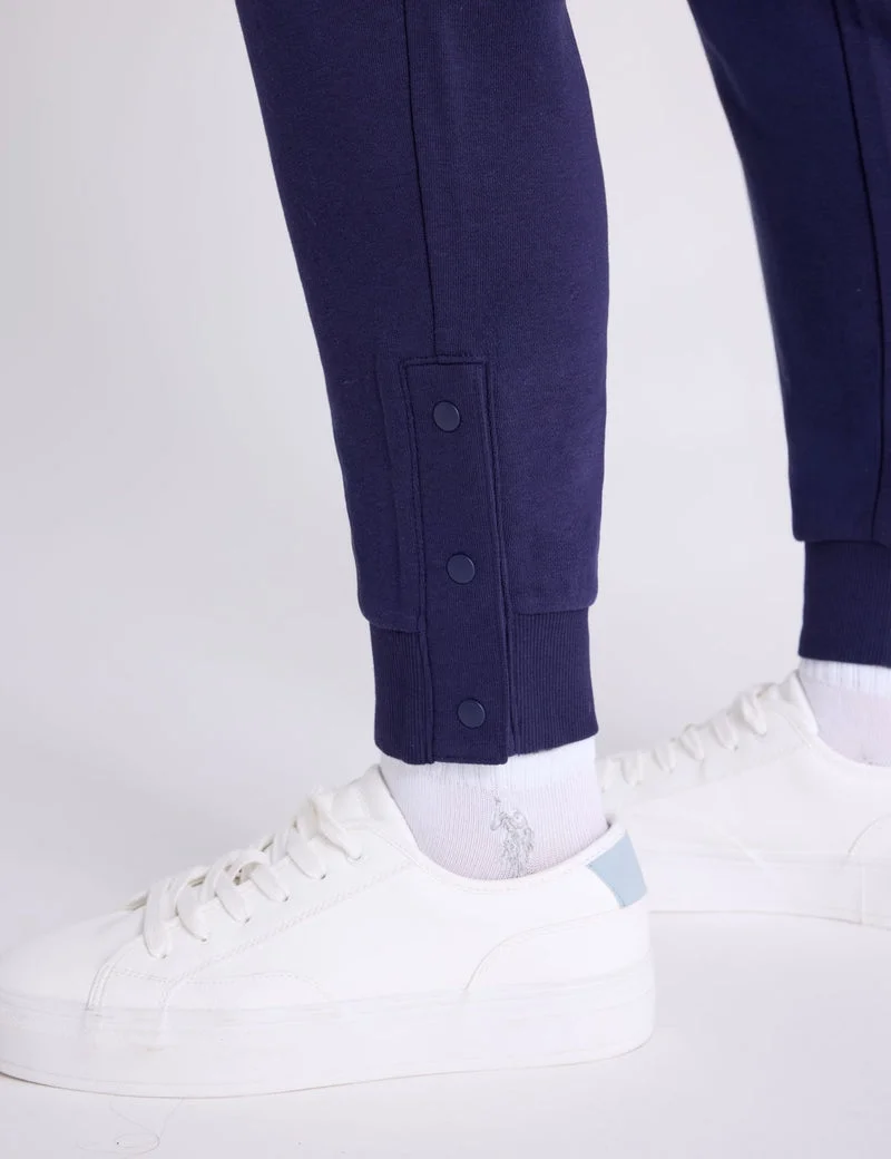 Женские джоггеры U.S. Polo Assn. Snap Piped French Terry, темно-синий — фото 4
