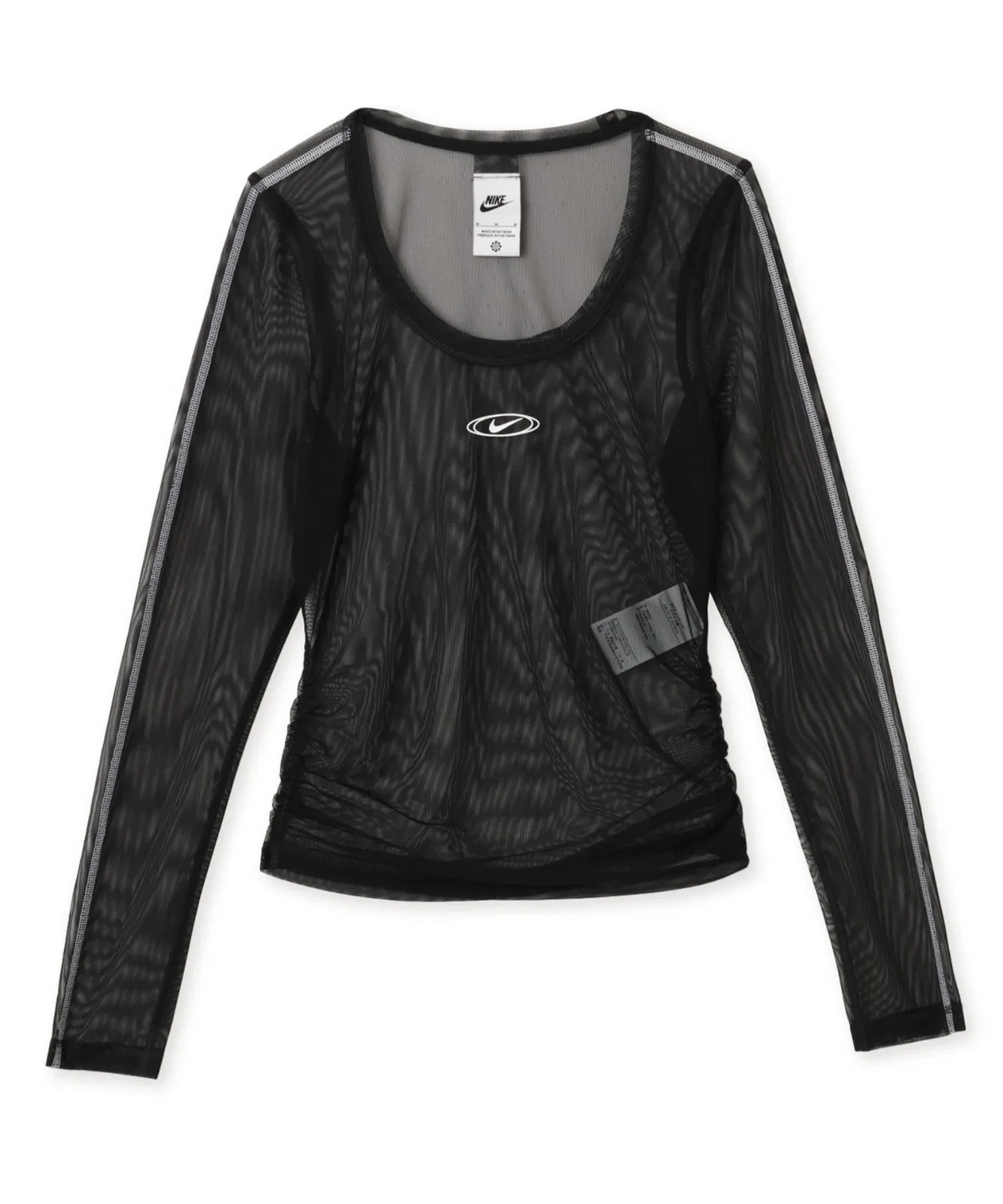 Женский лонгслив из полупрозрачной ткани с длинным рукавомNIKE Street Sheer, Черный