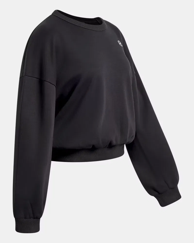 Свитшот оверсайз с начесом UA Rival Fleece UnderArmour, Ultimate Black/White — фото 3