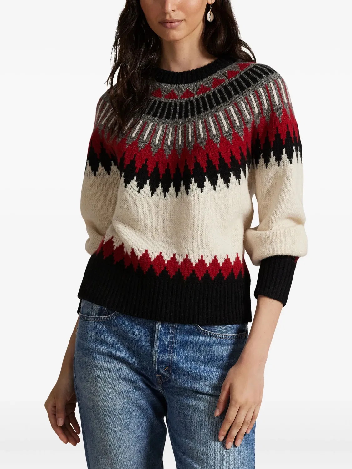 Свитер с узором "Fair Isle" Polo Ralph Lauren, нейтральные