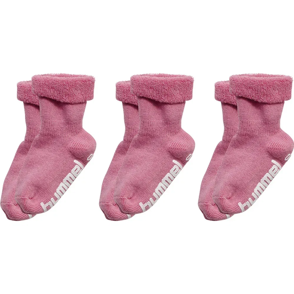 Детские носки с нескользящей подошвой Mini 3 пары Hummel, Pink