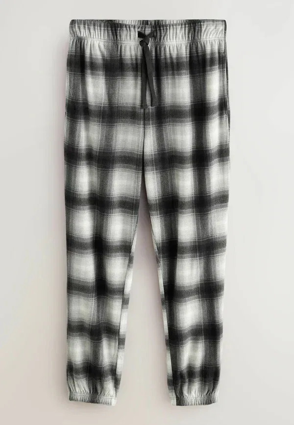 Пижамный комплект с хлопком Regular Fit Motionflex Cosy Long Sleeve Set Next Slate Grey Check, голубой — фото 3