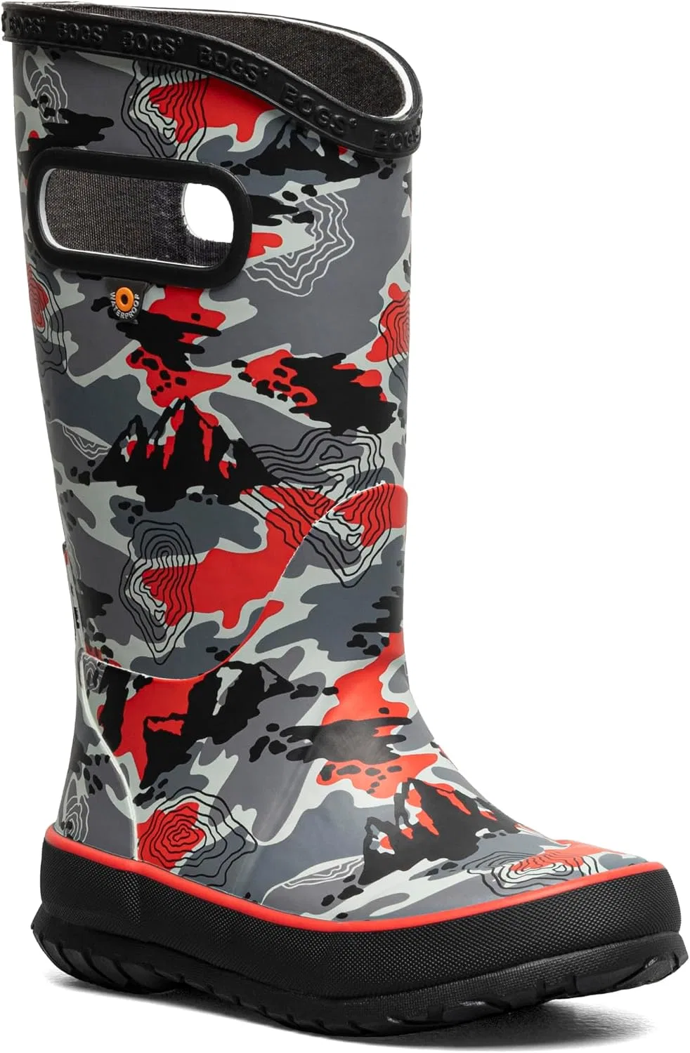 Детские сапоги дождевые с принтом Topo Camo BOGS, Black Multi — фото 3
