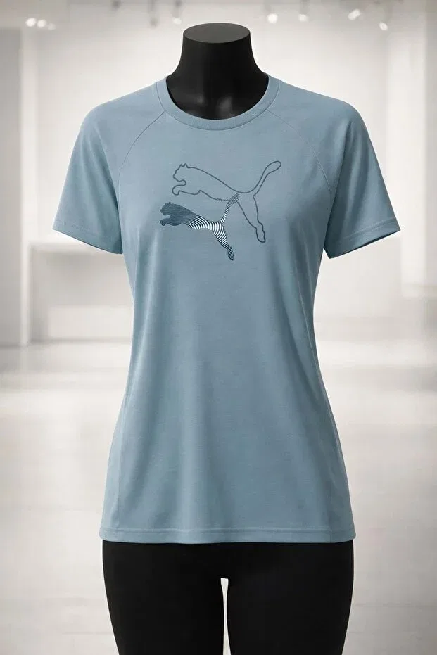 Детская футболка с принтом Evostripe Graphic Tee Puma, Blue — фото 4