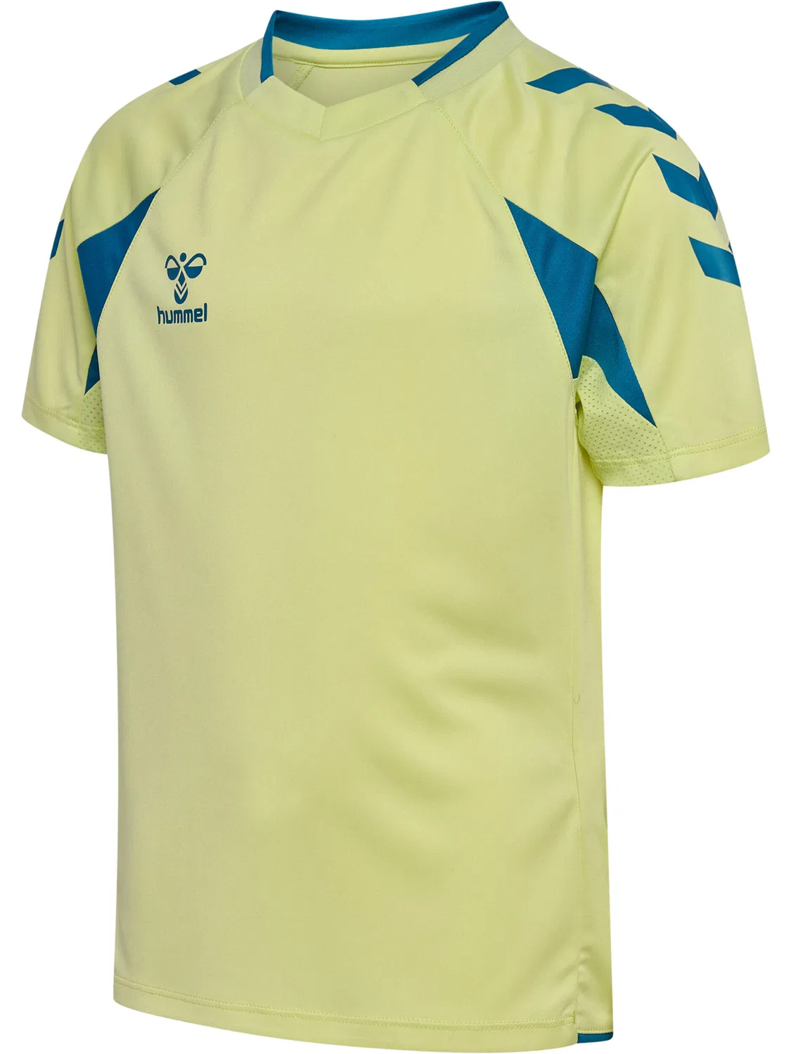 Детская футболка Hmlcore Hummel, Fluoreszierendes Hellgelb / Helles Himmelblau