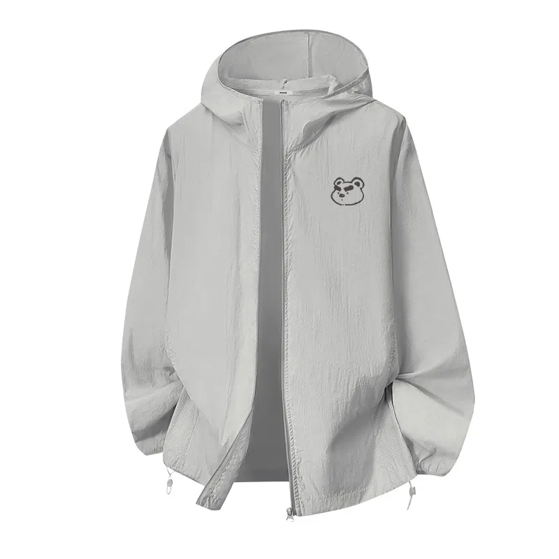Детская ветровка с защитой от солнца Ma Thick Brow Bear Chest Logo MINISO, Light Beige — фото 3