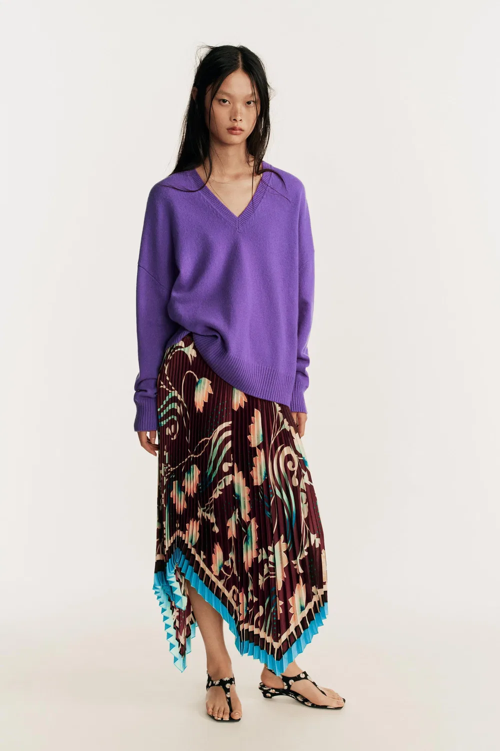 Плиссированная юбка миди с принтом, лимитированная серия. ZARA, Printed — фото 2