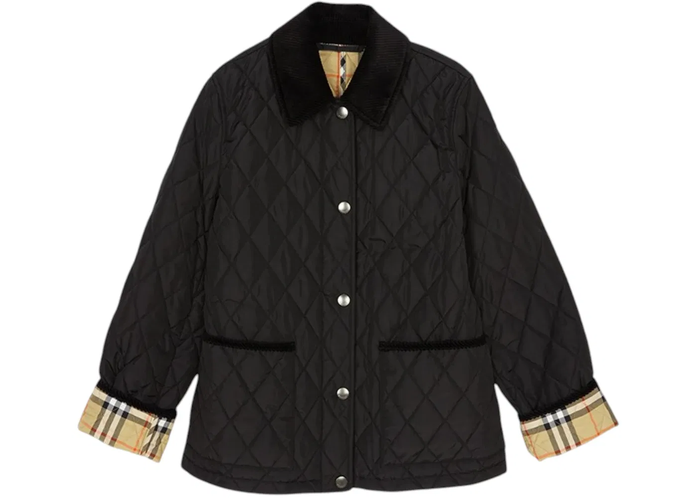 Женская куртка стеганая нейлоновая Burberry, Black/Sand