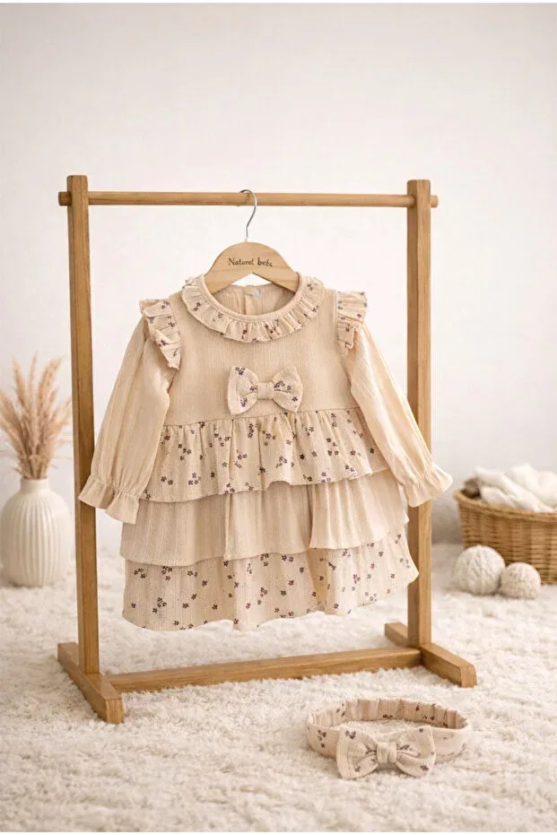 Детское платье для девочек хлопковое Natürel Bebe Giyim, Multicolor
