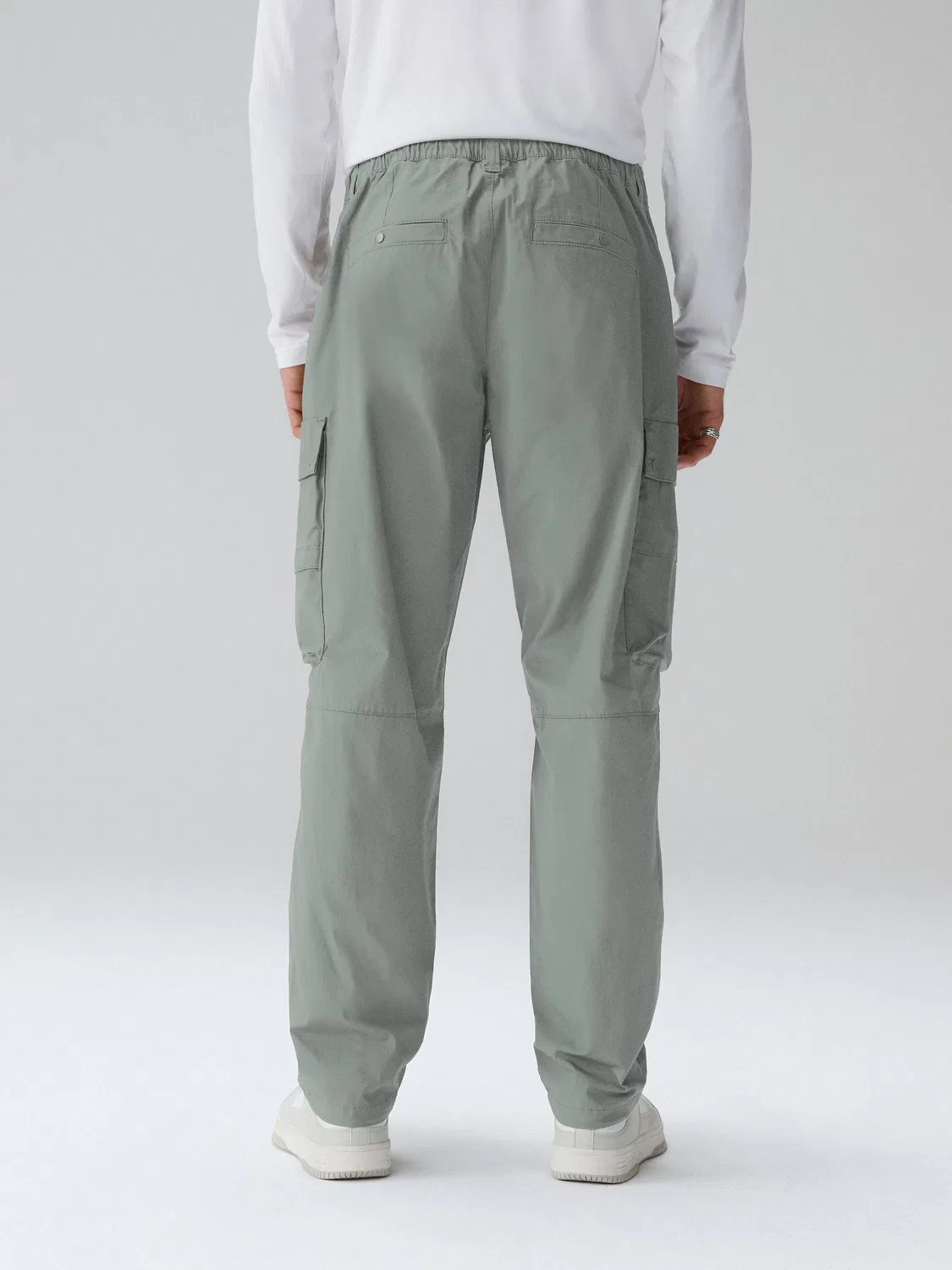 Брюки карго утилитарные, тех-стрейч, Regular Tapered Fit Next, серо-зеленый — фото 4