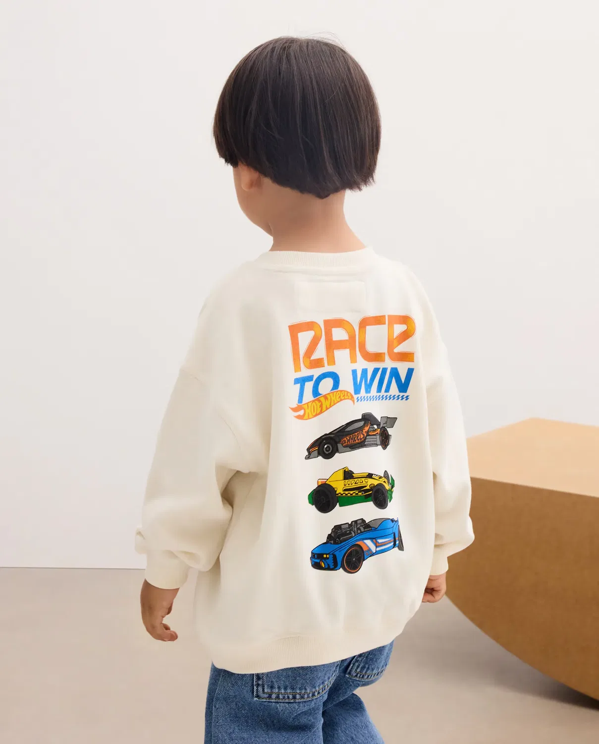 Детская кофта с принтом Hot Wheels Kids El Corte Inglés, Blanco — фото 3
