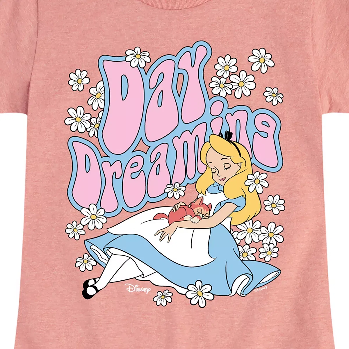 Детская футболка для девочек с принтом Alice in Wonderland Day Dreaming, Alice in Wonderland, Heather Purple — фото 2