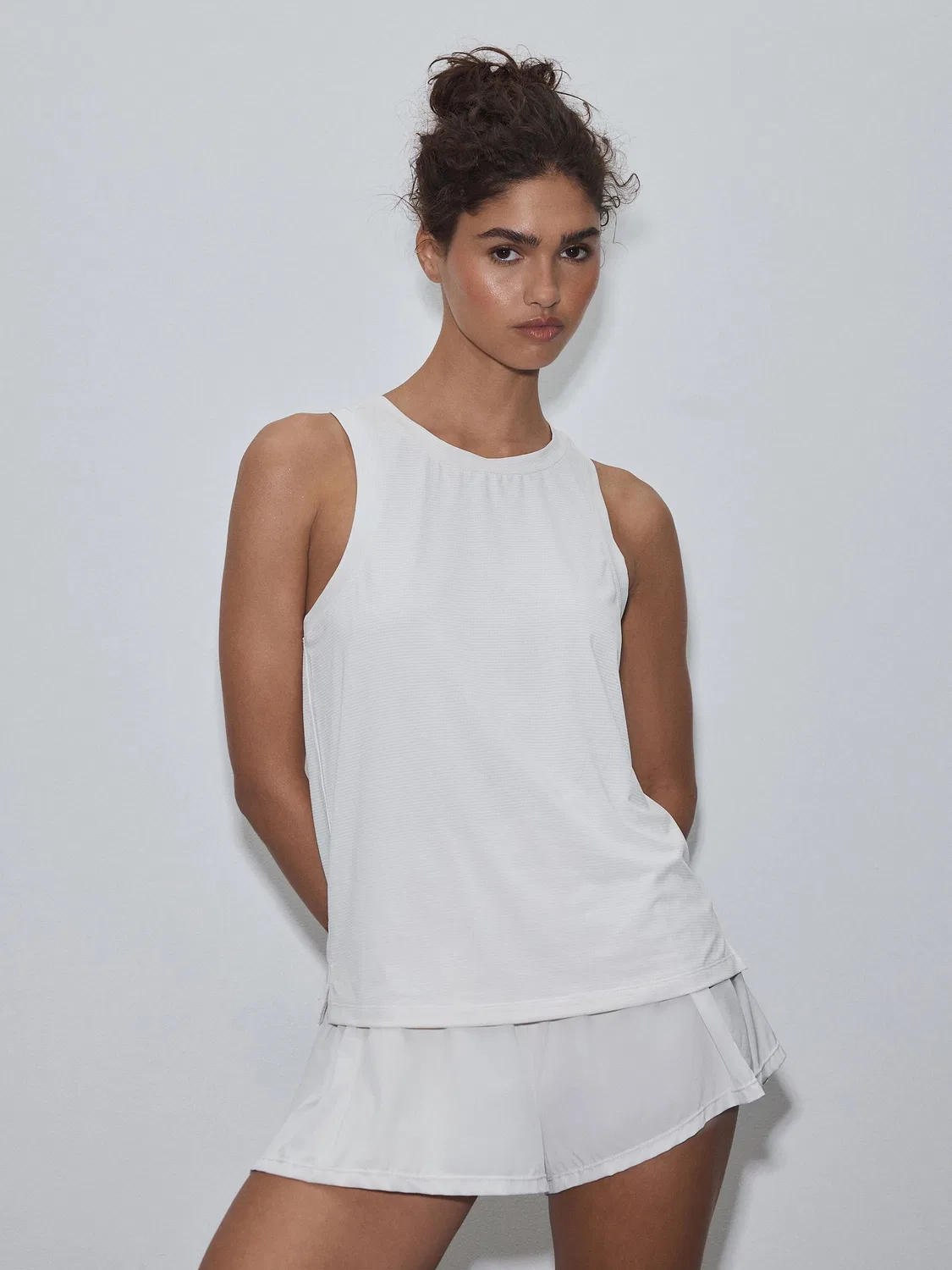 Топ для активного спорта, текстурированная ткань, Active Sports Tank Top Next, экрю
