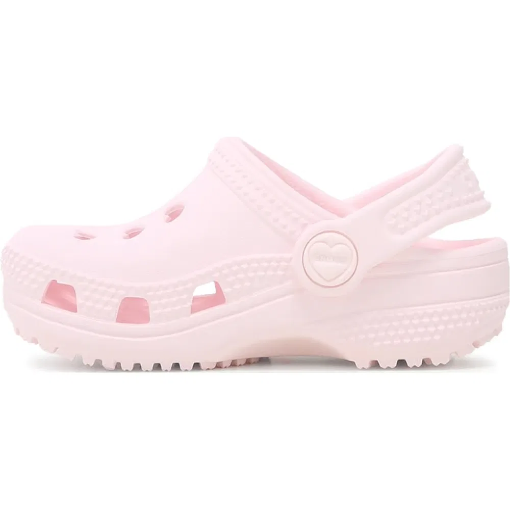 Классические детские сабо с вырезанным сердечком для малышей Crocs, Bubble Ice Pink — фото 3