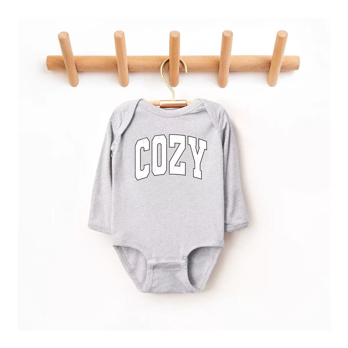 Детский боди с длинным рукавом Cozy Worn Varsity The Juniper Shop, Heather Grey