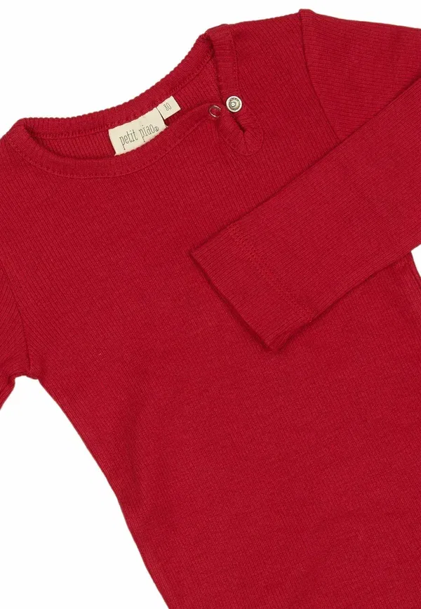 Боди из рибаны Petit Piao, Jet Red, красный — фото 3