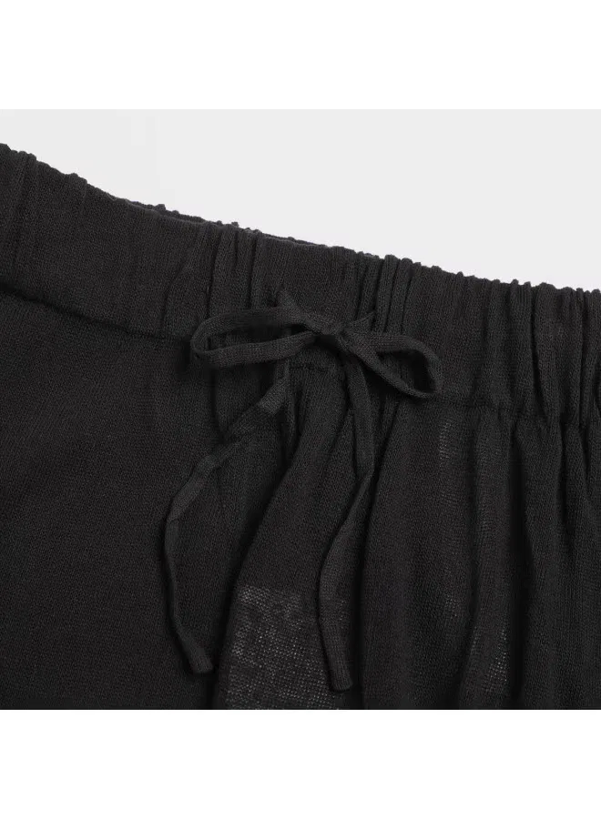 Брюки с завязкой на щиколотке Zara, черный — фото 4